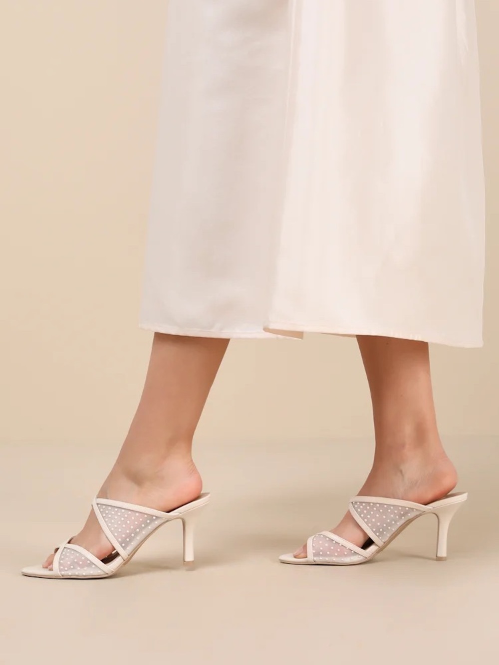 Dolce Vita Mandel Cream Pearl-Embellished Heels